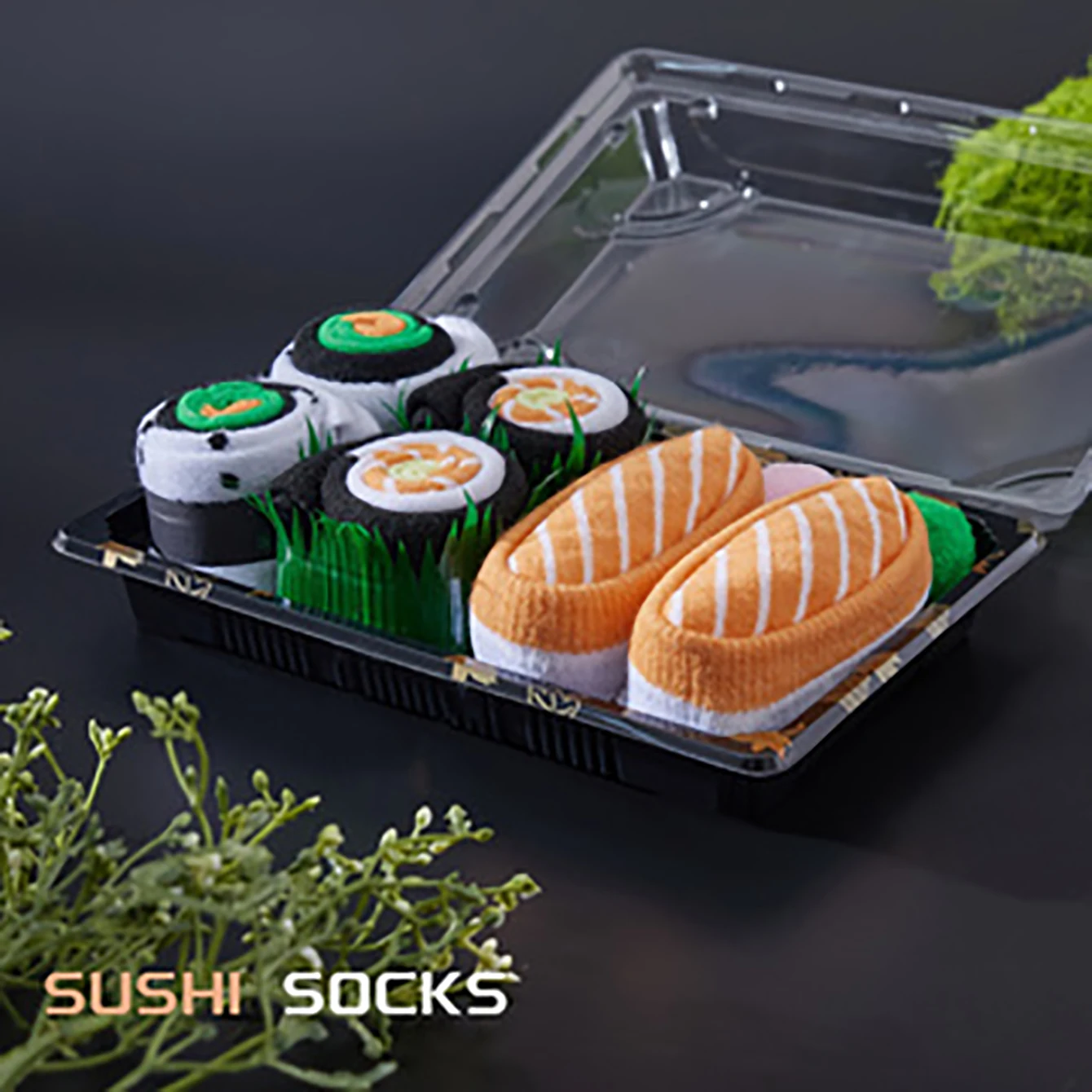 Socks Three Pairs Sushi Patterns For Men and Women Gift Socks For Friends Halloween All Season Collection