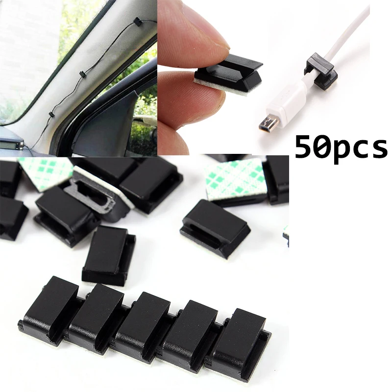 

50Pcs Single Hole Plastic House Office Car Wire Cord Wire Cable Organizer Office Stationary Desk Set Accessories Supplies