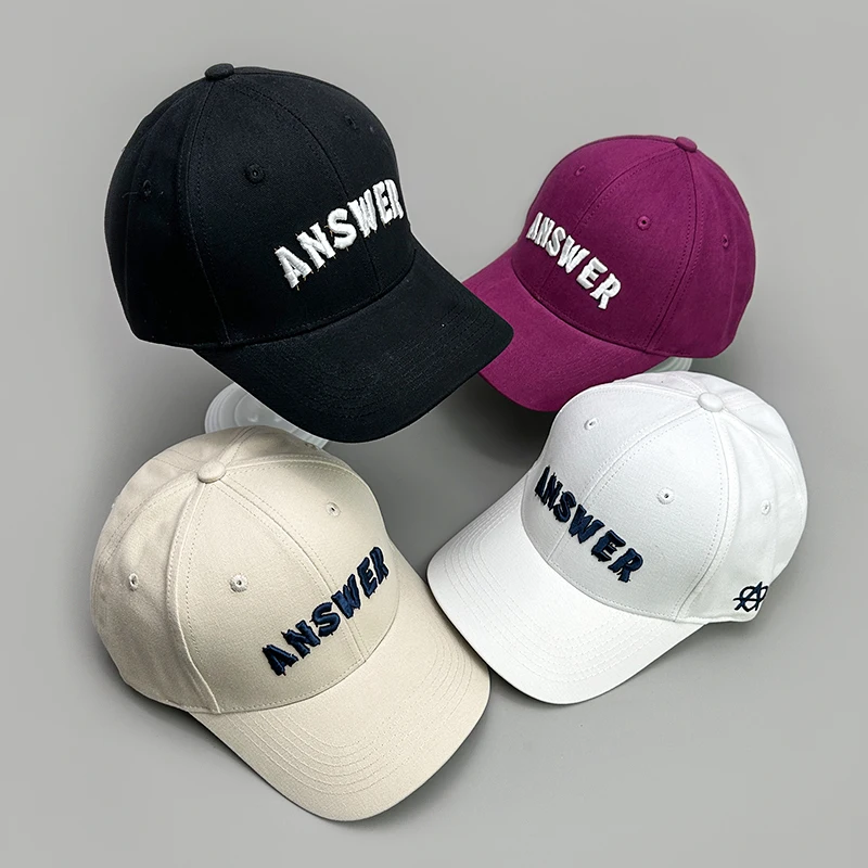 

Korean Three-dimensional Letter Embroidery Baseball Hat New Men Women Hardtop Breathable Sunshade Snapback Cap Versatile Fashion