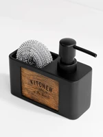 Kitchen Soap Dispenser with Sponge Holder Liquid Hand and Dish Soap Dispenser and Spong Caddy Black and White 3