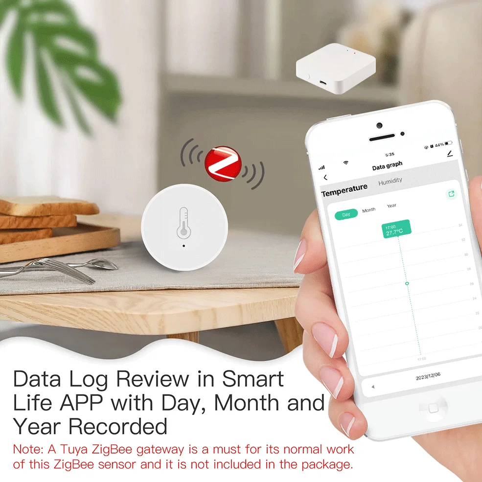 Loginovo Tuya ZigBee Smart Home Temperature And Humidity Sensor APP Remote Monitor Google Assistant and Tuya Zigbee Hub temperature humidity meter,temperature humidity sensor
