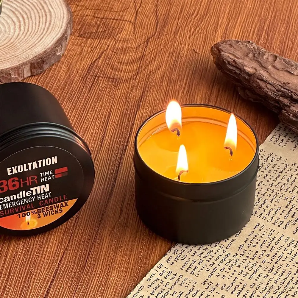 Soy Wax Emergency Candles with 3 Wicks for Blackouts and Home