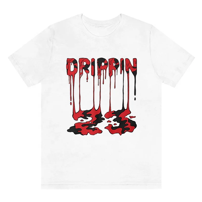 

Wholesale Factory Custom Logo 100% Cotton Drippin 23 Michael Jordan White Men's T-Shirts