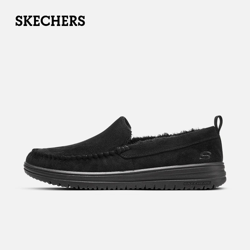 Scarpe Skechers Per Uomo "Murette" Slip-On All Black Business Casual Shoes, Calde E Facili Da Indossare