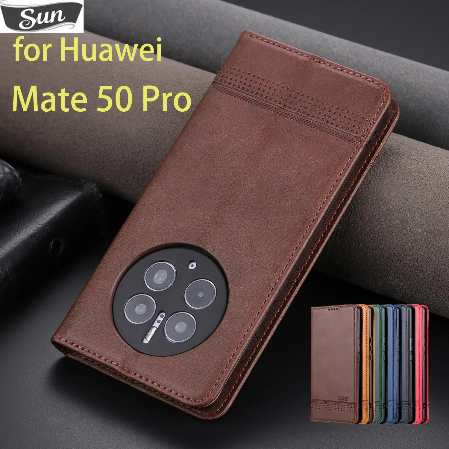 

Роскошный Магнитный кожаный чехол-книжка для Huawei Mate 50 Pro / Mate50 Pro