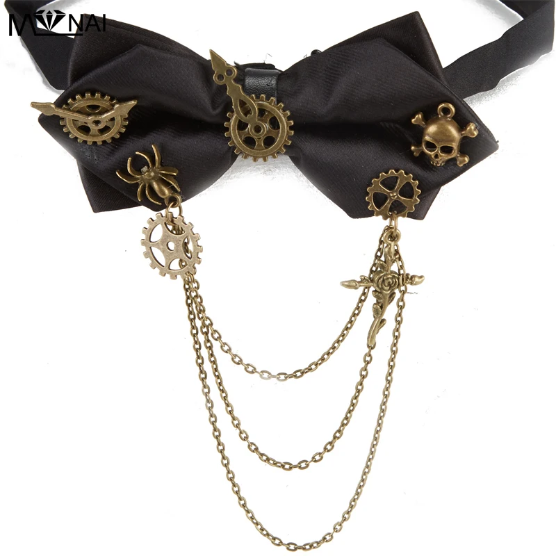 Gothic Bowtie Steampunk Gears Chains Necktie neck tie