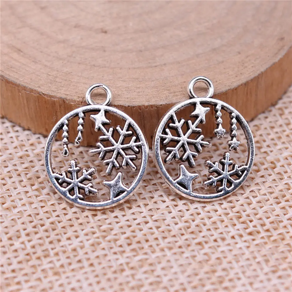 

Car Pendant Snowflake Charms Jewelry For Woman 19x16mm 20pcs