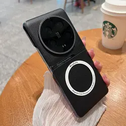 Luxe PU Lederen Magnetische Magsafe Beschermende Telefoonhoes in Elegante Ontwerp