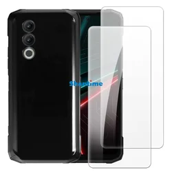 Durable Soft Case with 2 Tempered Glass Screen Protectors for Enhanced Full - Body Protection (Black)
