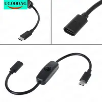 Type C Male to Female USB-C Extension Cable Switch for Raspberry Pi 4 Android Linear Power Supply Power Electrical Power Supply 1