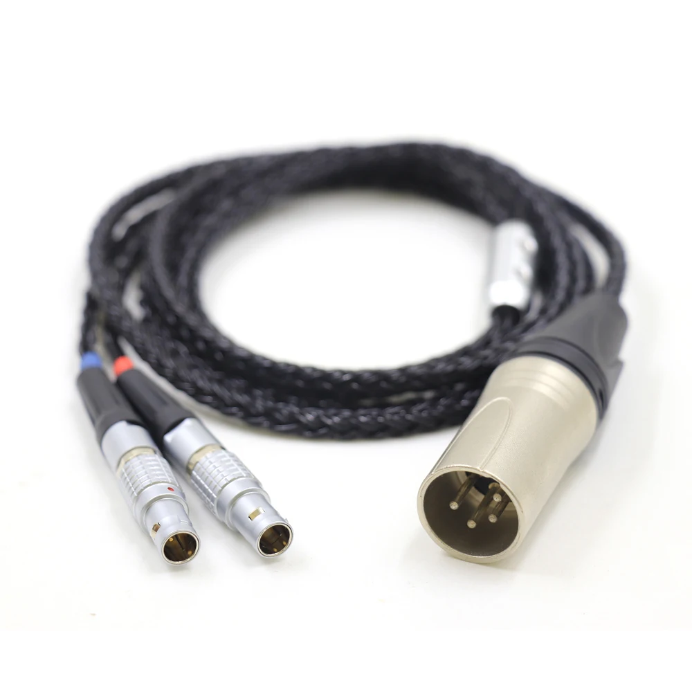 Bright-Black 16 Cores Headphone Upgrade Cable For Focal Utopia Fidelity Circumaural Earphone