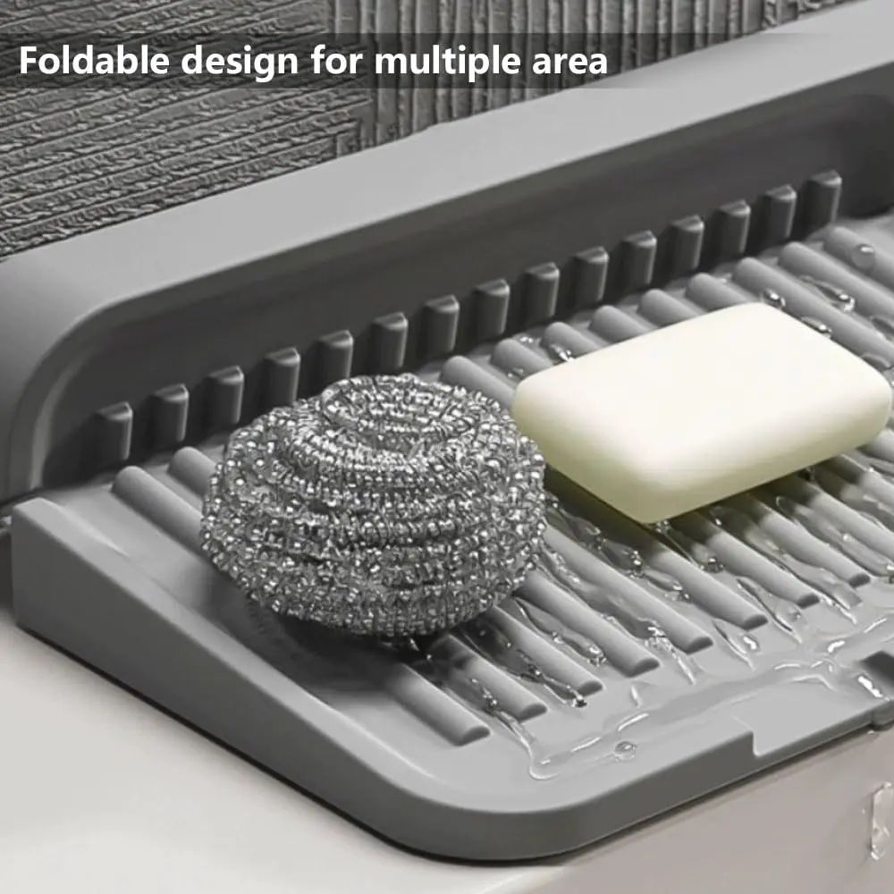 Silicone Draining Mat Fast Drying Sink Tray Faucet Guard Mat Sink Splash Guard Home Kitchen Bathroom Countertop Drain Rack faucet mat,sink tray