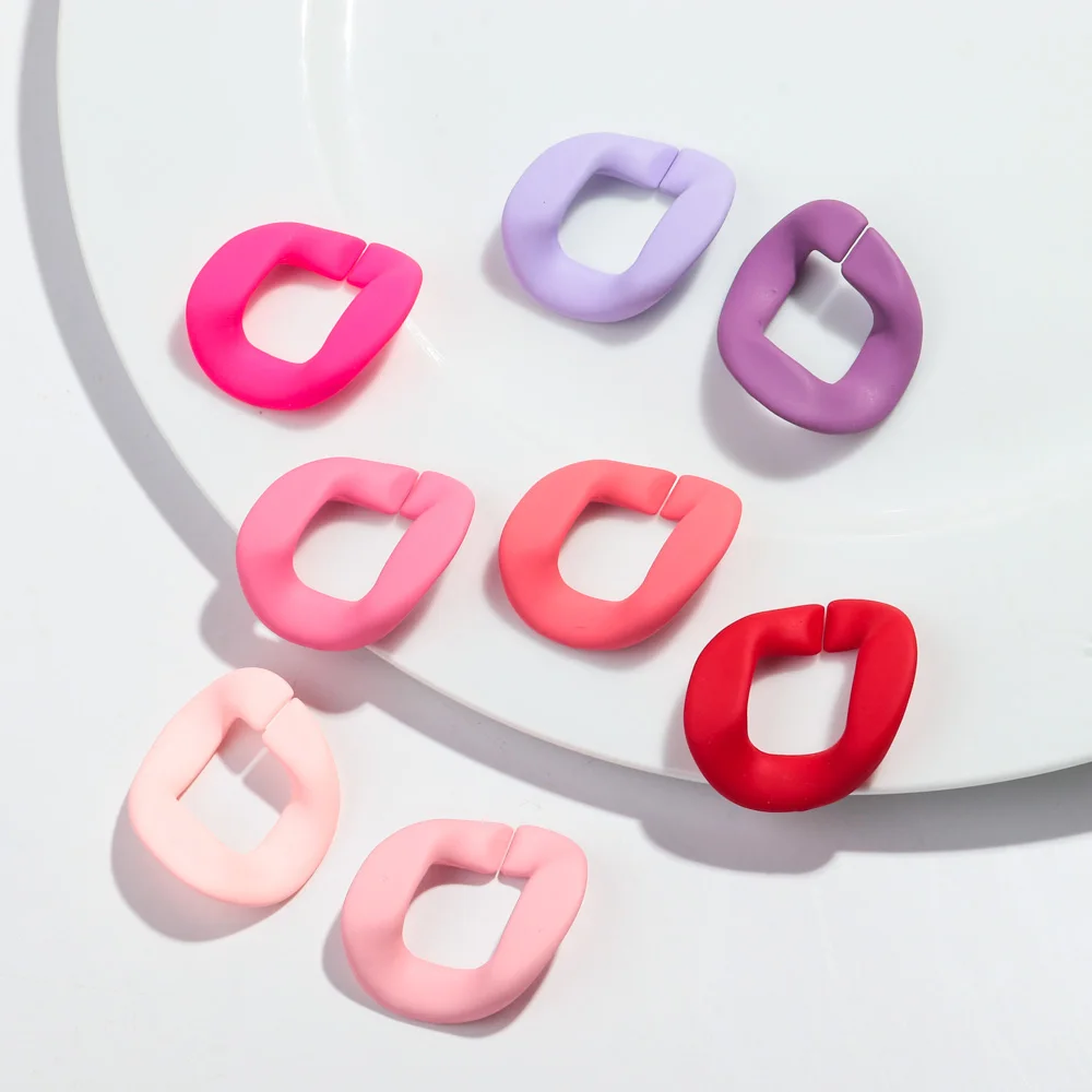 15 Stück große, matte, quadratische Gliederkette aus Acryl, 37 x 34 mm, lose Perlen für Armbänder, Halsketten, Taschenketten, Herstellung von DIY-Schmuckzubehör – Detail 9