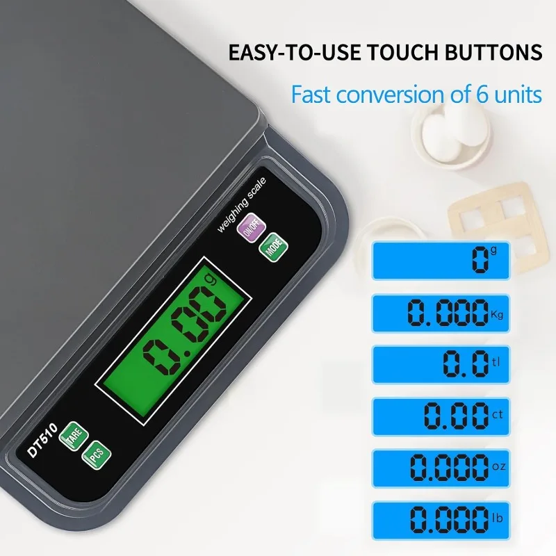 High-Capacity Digital Kitchen Scale with LCD Display for Precision Baking and Cooking