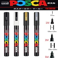 1/2pcs Uni Poscas Acrylic Markers PC-1M-3M-5M Permanente Waterproof Art Pens Graffiti Marker Advertising Poster Drawing Tools 1