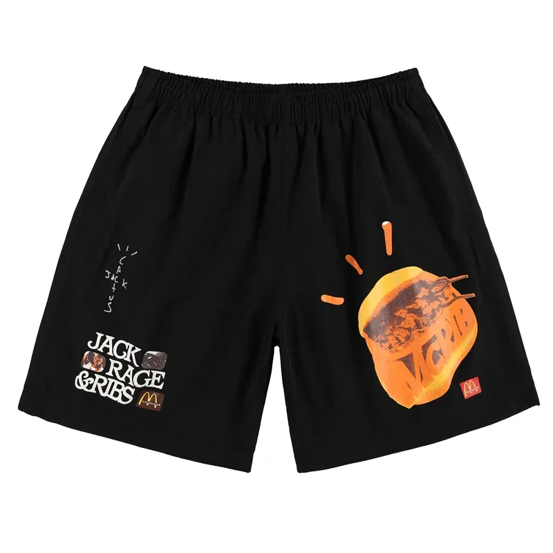 

Спортивные шорты Astroworld, Трэвис Скотт, Джек рейдж, ребра, одно и то же пламя, граффити, повседневные спортивные шорты с Кулиской