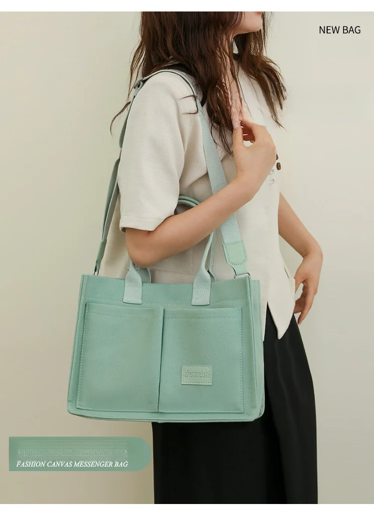 Fashionable Women's Canvas Shoulder Bag Retro Large Capacity Bag_voghion.com