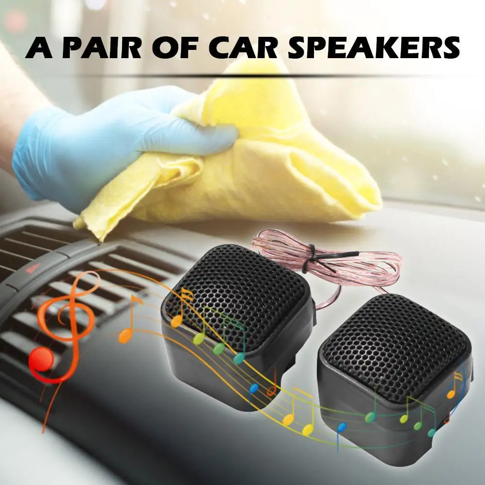 2Pcs Car Mini Tweeter Speaker 12V DC Auto Horn Audio Music 500W Audio Loudspeaker Mini Square Audio Speaker for Car Audio System