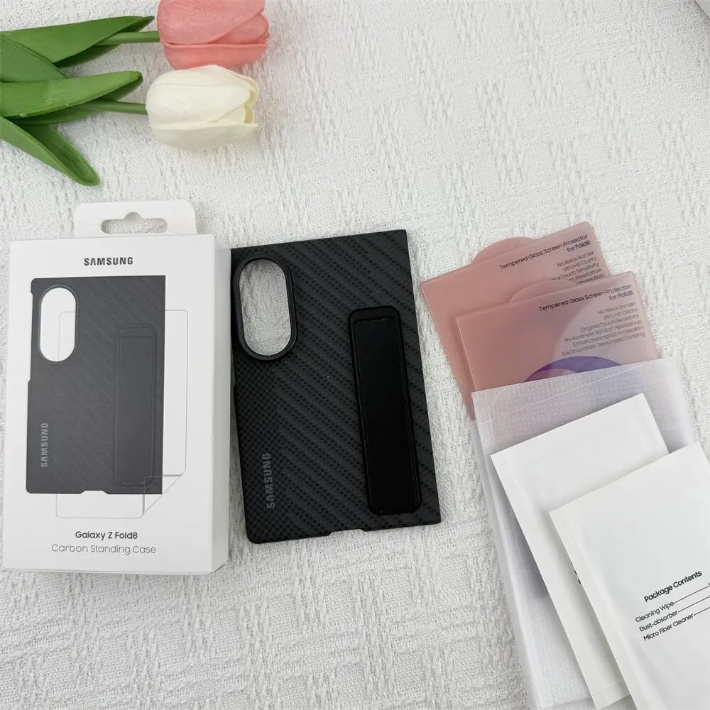 Carbon Fiber 5G Kickstand Case - Shockproof Protective Back Cover