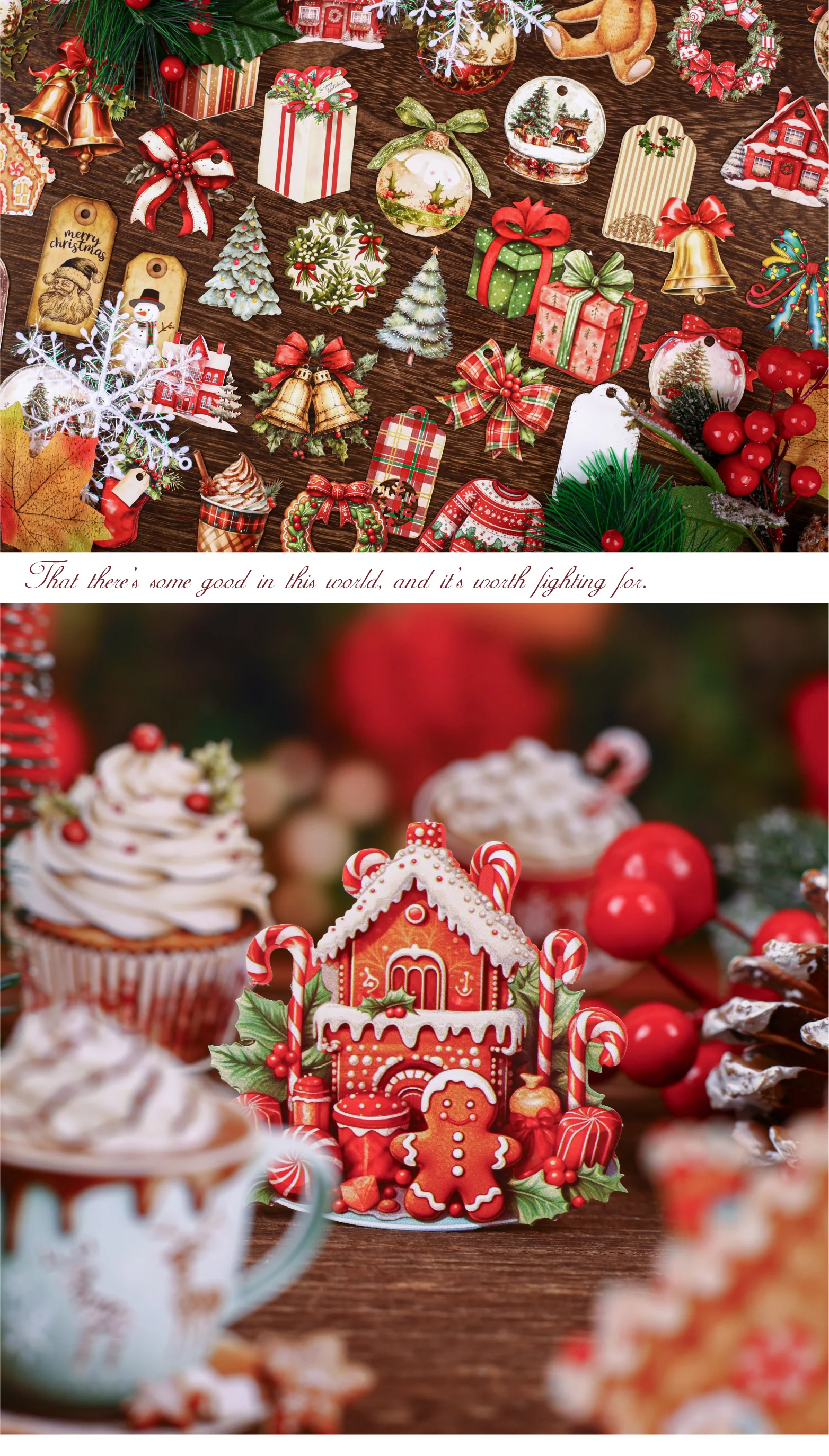 20 teile/paket Winter Weihnachten Aufkleber Weihnachten Party Kreative Klebstoff DIY Hand Made Collage Junk Journal Scrapbook Liefert ﻿ – Detail 3