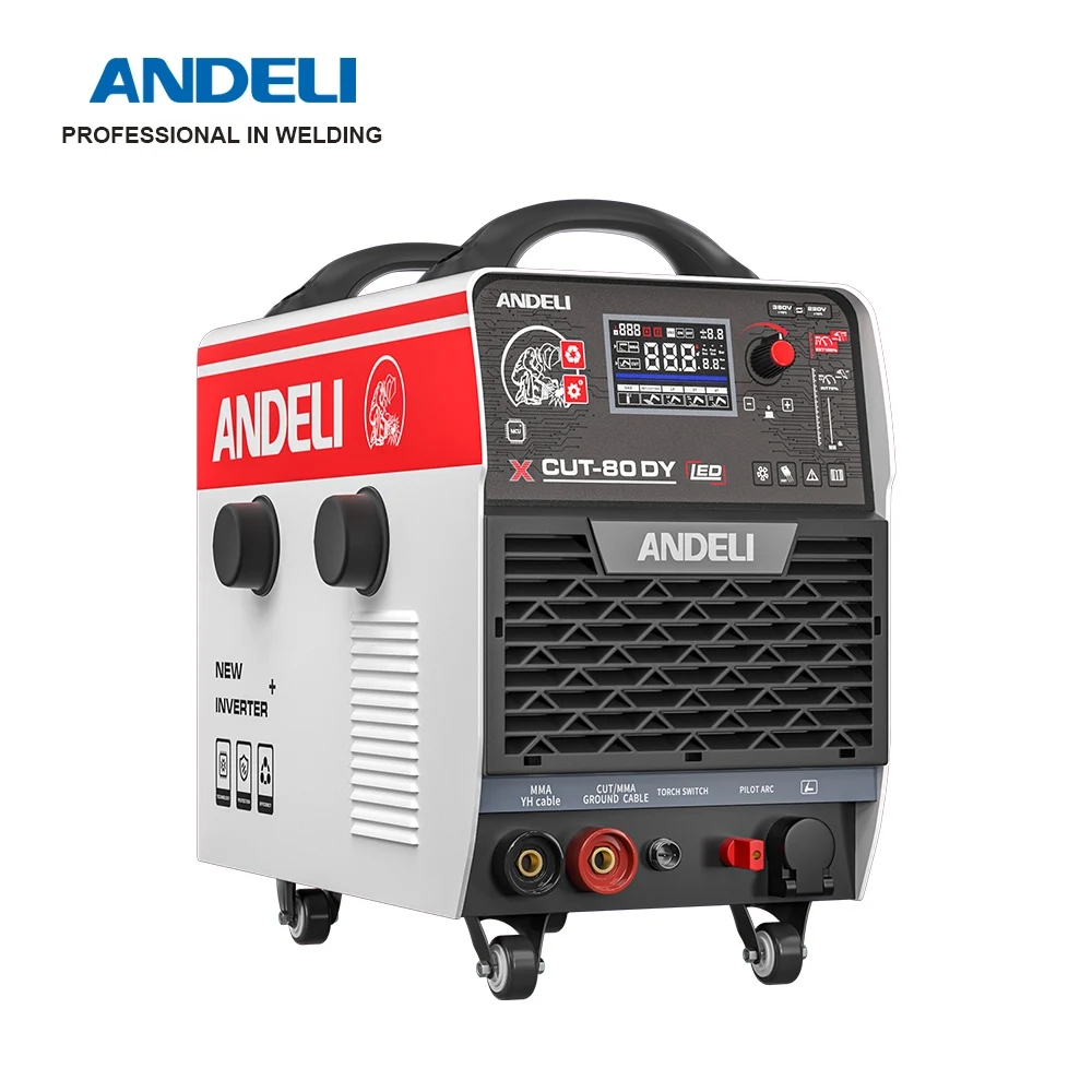 Andeli 220V 385V CUT-80DY HF Cut 2T 4T 2 in 1MMA Built in Compressor Plasma Cutting Machine