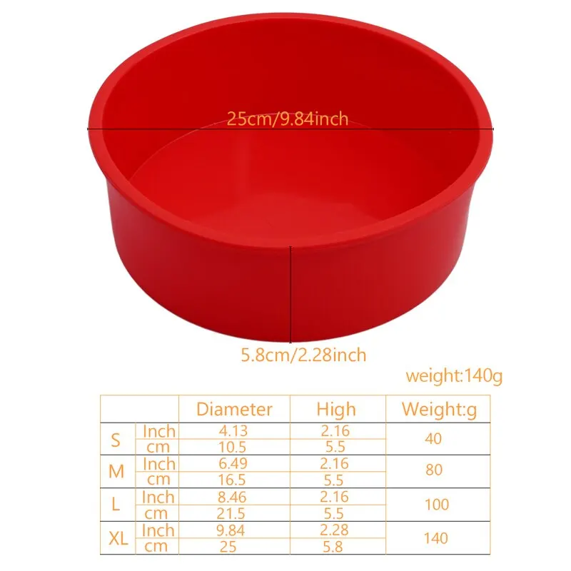 Silicone Cake Molds 4 6 8 10 Inch Round 2 3 4 Tier Heat Resistance Circle Baking Pan