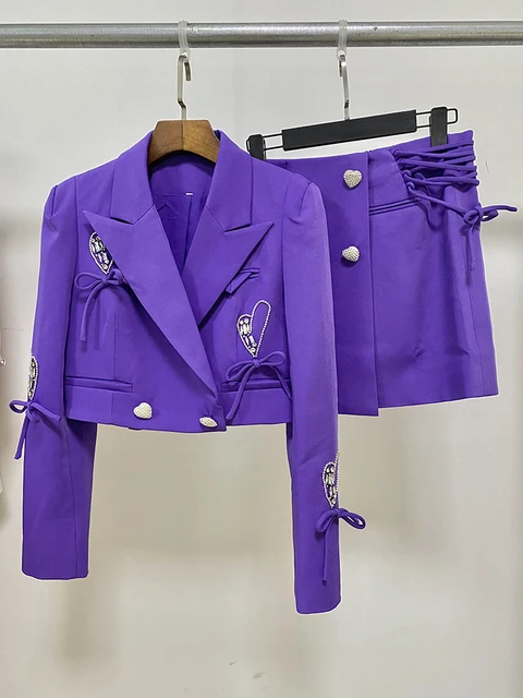 Ladies 14-24 Purple Blazer With Matching Trouser Suit Womens Regular Plus Size Ladies 14-24 Purple Blazer With Matching Trouser Suit Womens Regular Plus Size