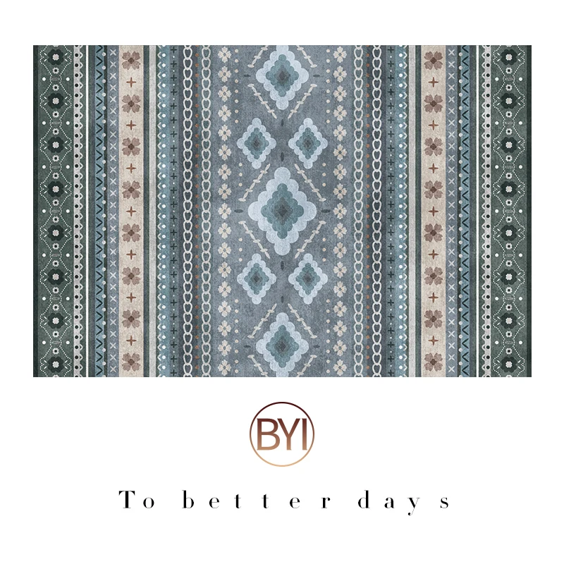 VIKAMA BOHO Crystal Velvet Carpet Cream-Style Washable, Waterproof, Stain-Resistant And Dirt-Resistant Bedroom Home Decoration