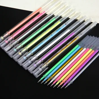 Set di penne in Gel colorato da 9 pezzi e ricariche colorate penna a sfera per scuola per forniture di giornale disegno artistico marcatura di cancelleria