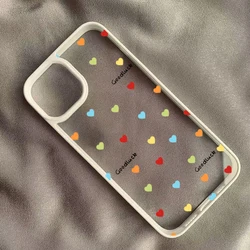 Colorful Love Hearts Transparent Phone Case - Cute Hard Back Cover - Redmi Note 8 (B)