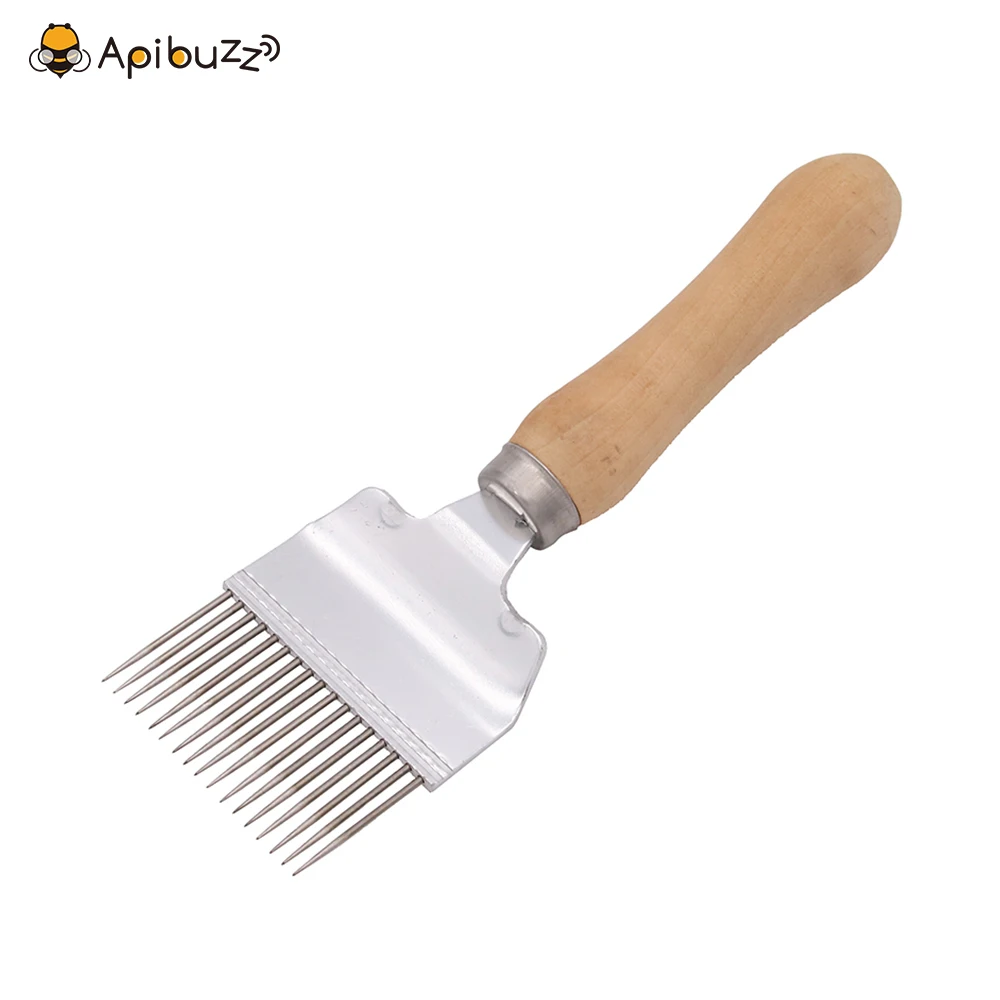 Professional-grade Stainless Steel Honey Uncapping Fork with Wooden Handle Beekeeping Essential for Honeycomb Uncapping