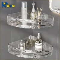 2PCS Bathroom Shelves Kitchen Storage Organizer Plastic Shampoo Rack Shower Shelf Bathroom Accessories No Drill Shelf 1
