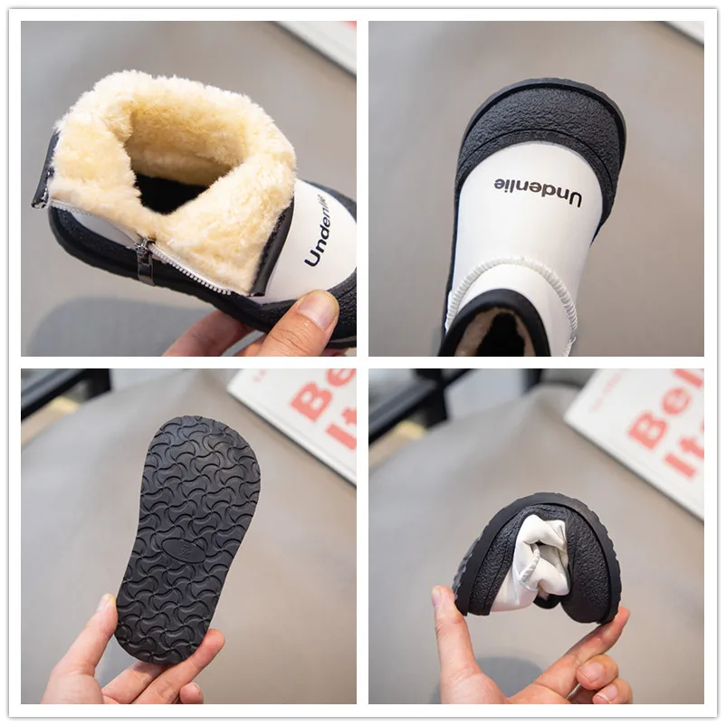 Leather Boots Girls Winter Snowshoes Non Slip