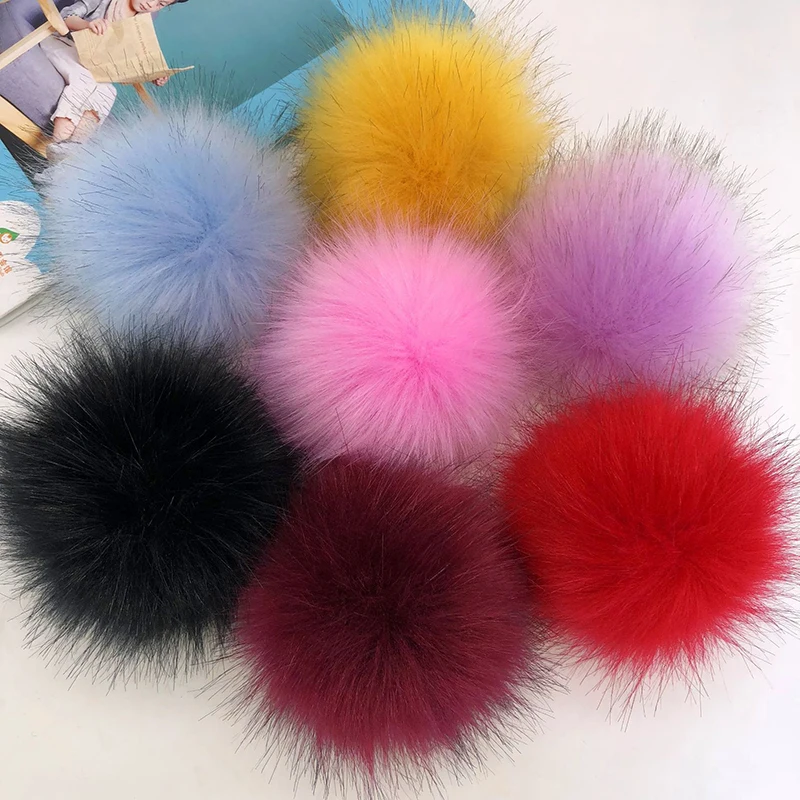 16 Pieces Faux Fur Pom Poms Balls Set Assorted Combo Pom Poms Set for DIY  Hats Keychains Gloves Handbag Kids School Bag
