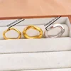 High End PVD Wholesale No Fade&Waterproof Fashion Minimalist Wave Shaped Stainless Steel Ring for Women Girl 5