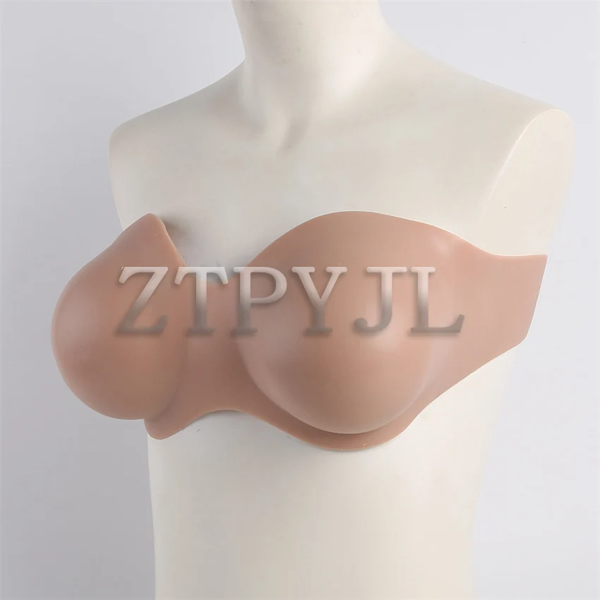 Female Breasts Silicone Strapless Concave Bottom Fake Breasts Female Anchor Fake CD Disguised Breast