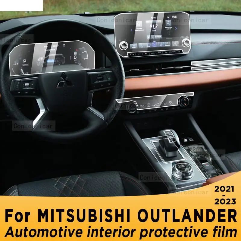 

For MITSUBISHI OUTLANDER 2021-2023 Gearbox Panel Navigation Screen Automotive Interior TPU Protective Film Cover Anti-Scratch