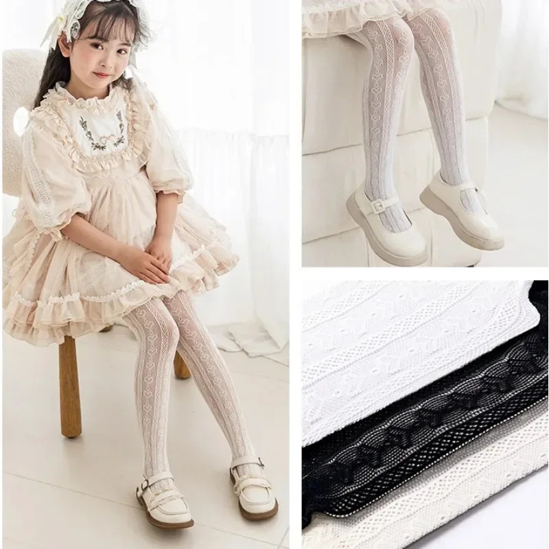 Girls' Summer Mesh Cotton Tights 3