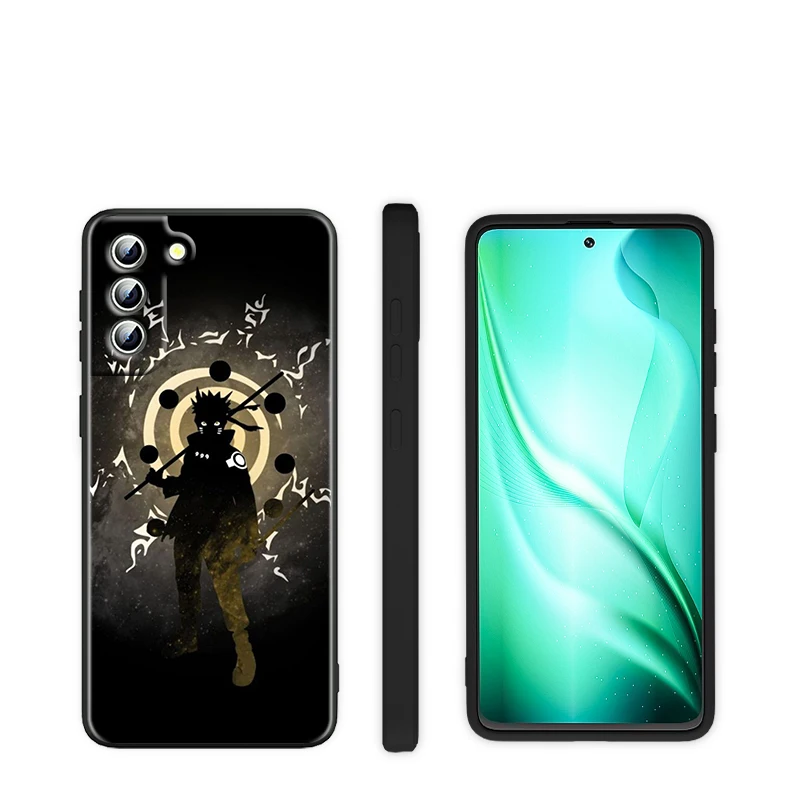 Naruto Sáng Tạo Vẽ Tay Dành Cho Samsung Galaxy Samsung Galaxy S22 S21 S20 FE Cực Pro Lite S10 5G S10E S9 S8 plus Chống Sốc Dẻo Màu Đen Ốp Lưng Điện Thoại cute samsung phone case Cases For Samsung