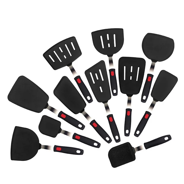 Spatule en Silicone pour Pots antiadhésifs, résistante aux hautes températures, haute qualité, outils de spatule à frire en acier à ressort, ustensiles de cuisine 1