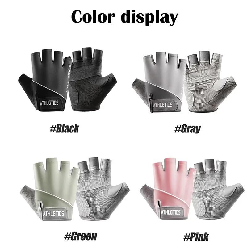 1 Pair of Fitness Half Finger Gloves Men's Outdoor Sports Cycling Gloves Women's Thin Breathable Four Season Anti Slip Gloves