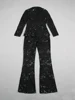 HIGH STREET Newest 2024 Designer Runway Suit Set Women's Single Button Guipure Lace Blazer  Flare Pants Set 4