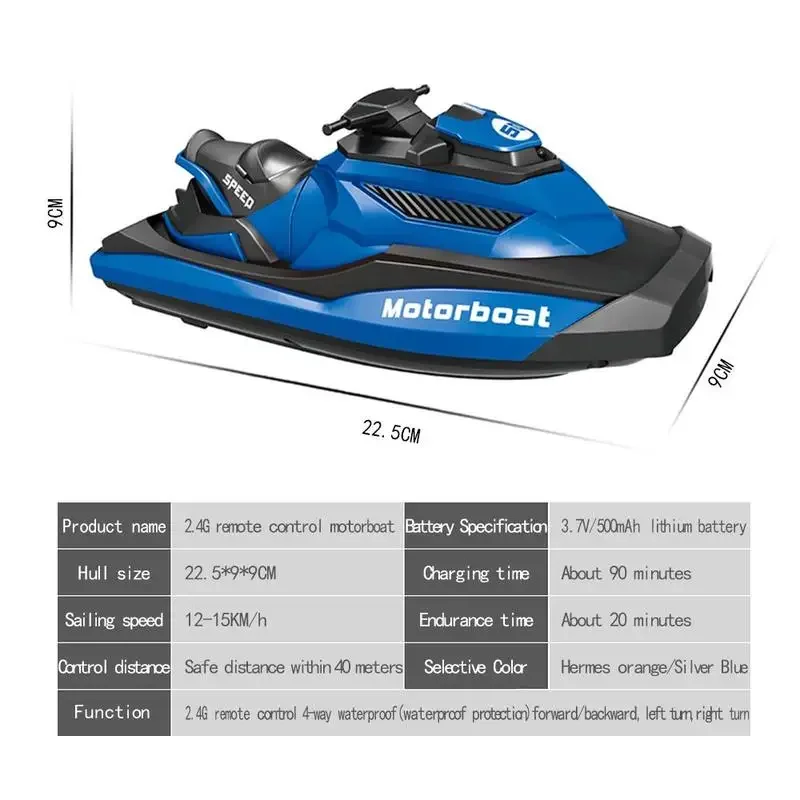 2.4g 15km/h High Speed Racing Motorboat Waterproof Rechargeable Radio Controlled Speedboat Boy Toy Birthday Gift Present 5