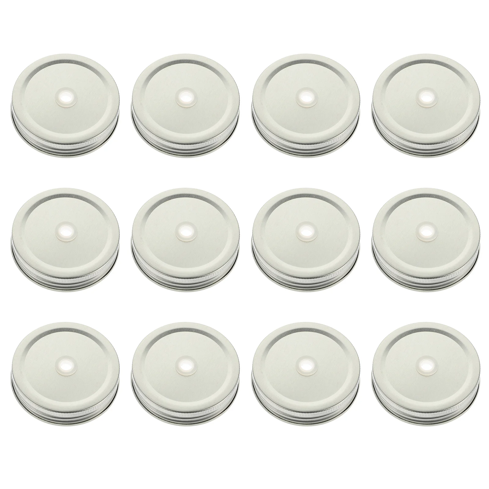 

12pcs Mason Jar Lids with Straw Hole Mason Jar Lids Sealing Covers Straw Mason Jar Covers