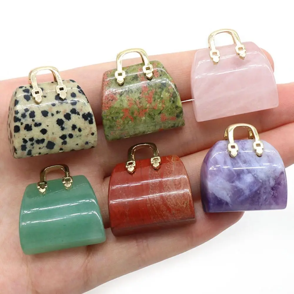 Crystal Handbag Carved Stone Ornament 4