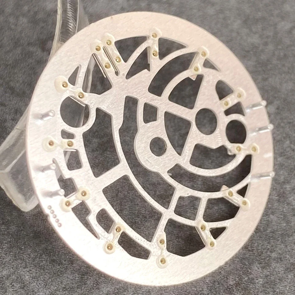 Silver Grey Black Skeleton Hollow-out Watch Dial - 29mm Premium Quality