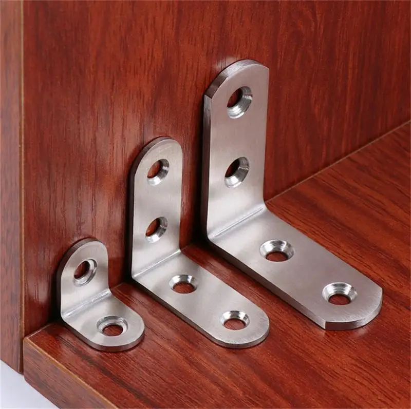 Stainless Steel Corner Hardware Thickened Square Corner 90 Degree Right Angle L-shaped Fixed Bracket Furniture Connector