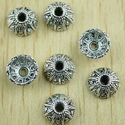 

40pcs 11.7mm Tibetan silver tone crated bead caps h1426