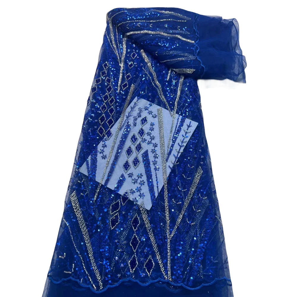 

Роскошная африканская кружевная ткань с блестками ZH-1401587 Высококачественная кружевная французская кружевная ткань с вышивкой бусинами кружевная ткань для платья