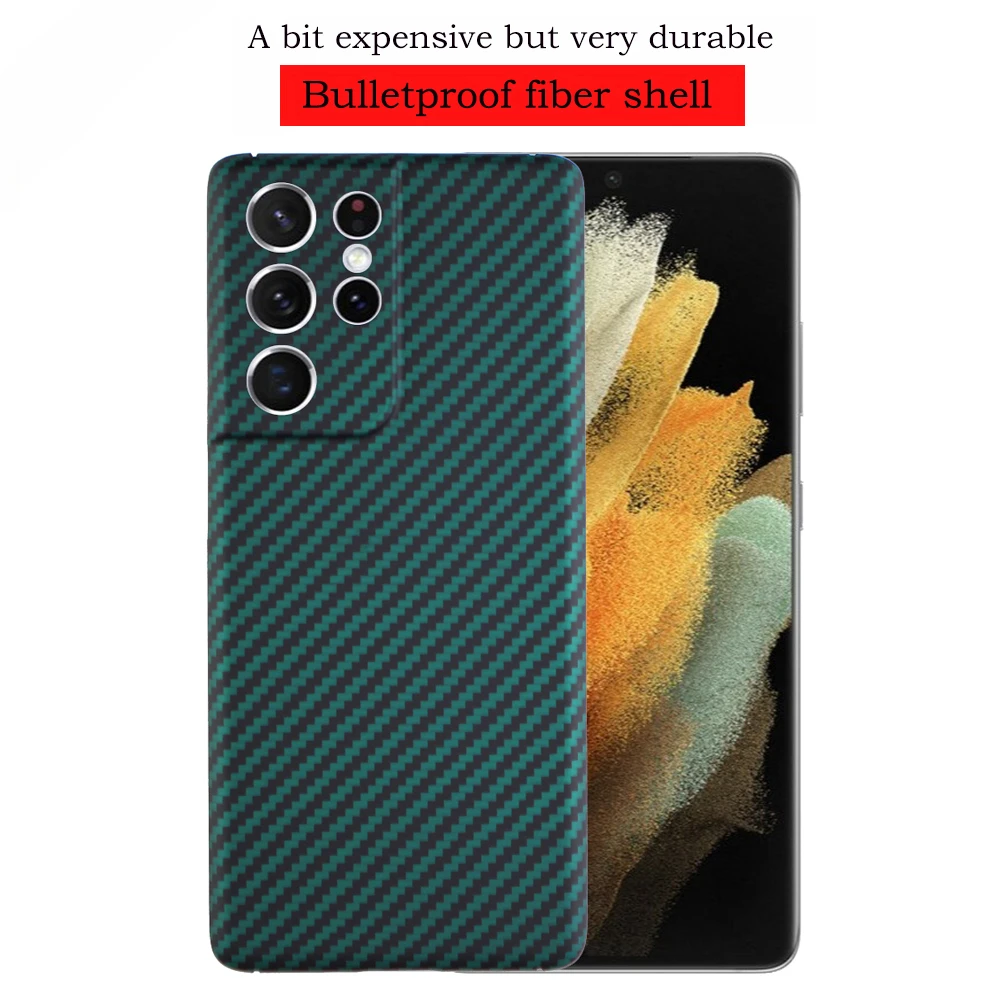 

Hot Genuine Aramid Fiber Carbon Phone For Samsung Galaxy S21 Ultra S21Ultra Protect The Lens For S21 Plus CASE Cover